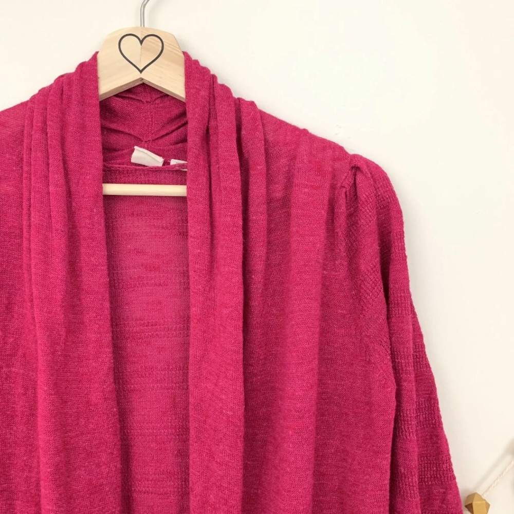 Anthropologie Yellow Bird Pink Open Knit Cardigan - Picture 3 of 9